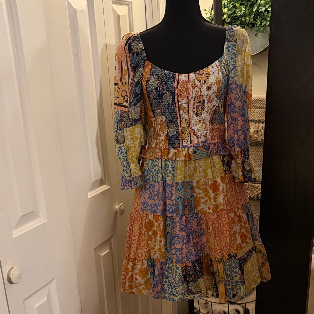 Fate Colorful Patchwork Mini Dress